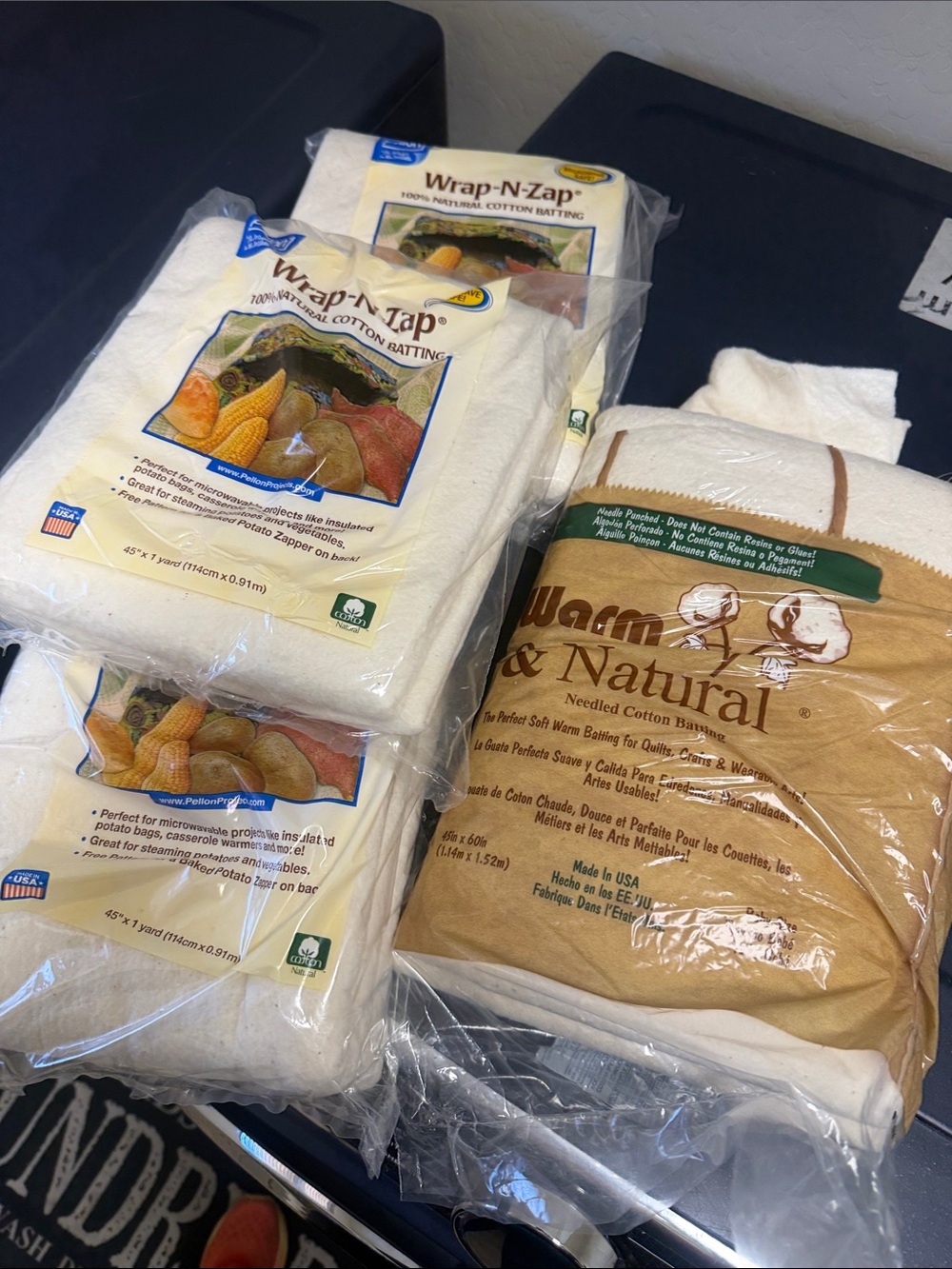 Wrap-N-Zap & Warm & Natural Cotton Batting Bundle - White